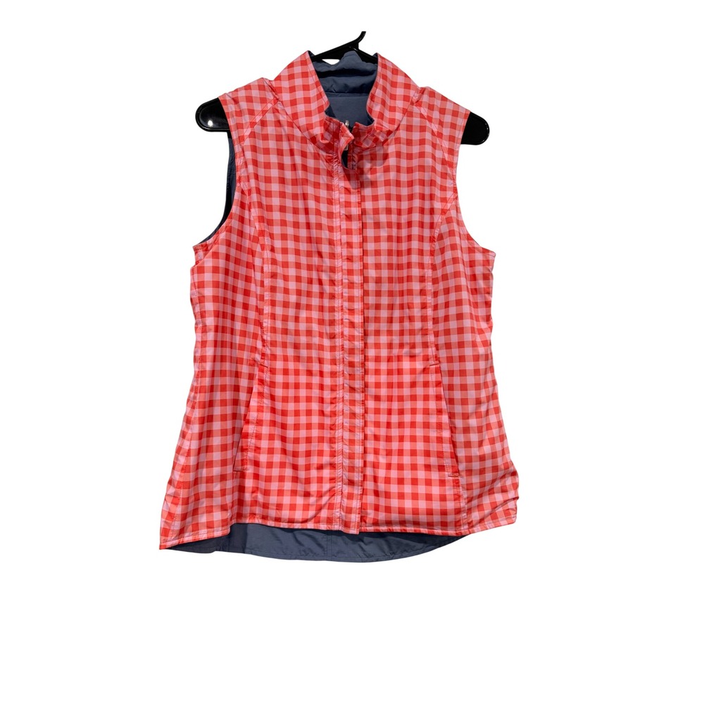 Peter Millar Reversible Golf Vest Womens Gingham Full Zip